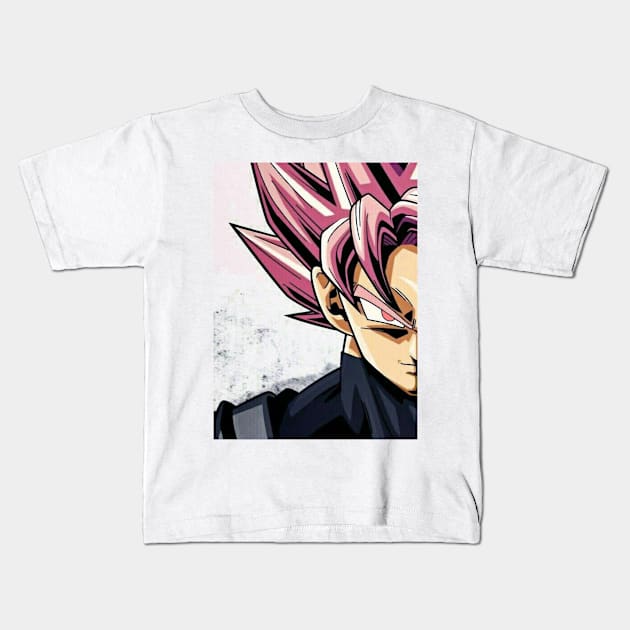 Goku Black Rose Kids T-Shirt by phxaz